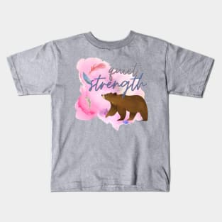 Quiet Strength Watercolour Bear Kids T-Shirt